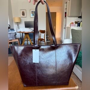 Mango Women's Deep Brown Tote Bag